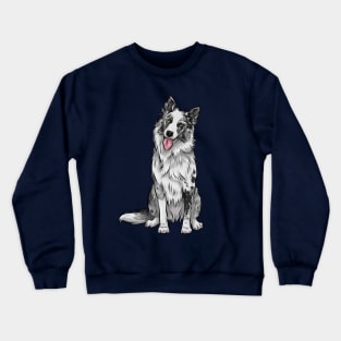 Cute Blue Merle Border Collie Dog Crewneck Sweatshirt